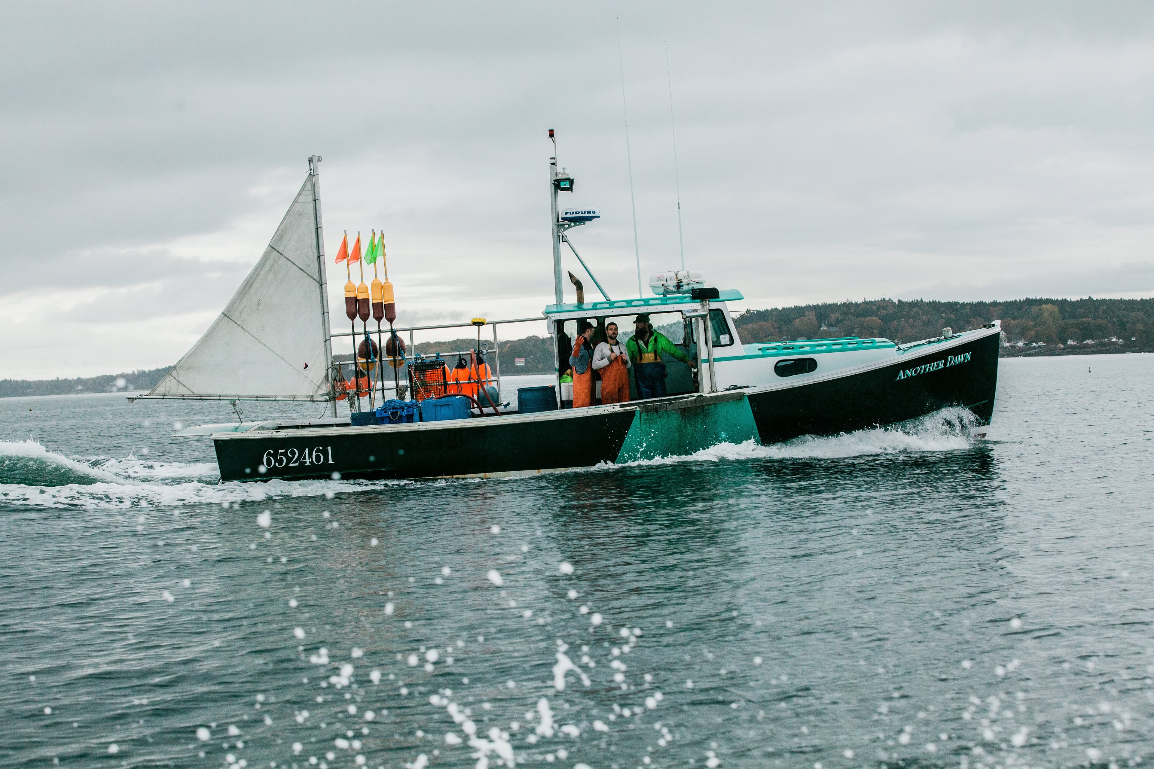 A lobster boat in the ocean